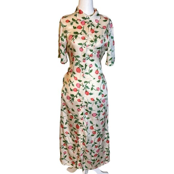 Hofmann Copenhagen Gabriella Shirt Dress in Cream 34 2 Womens Midi Tie - Picture 7 of 15